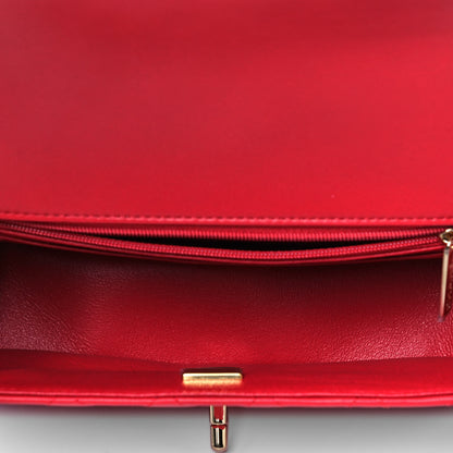 Chanel Lambskin Quilted Mini Top Handle Rectangular Flap Red 4 of 8