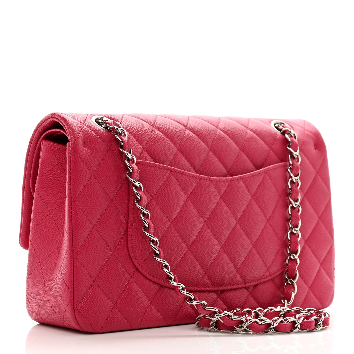Chanel Caviar Quilted Medium Double Flap Dark Pink 3 of 10