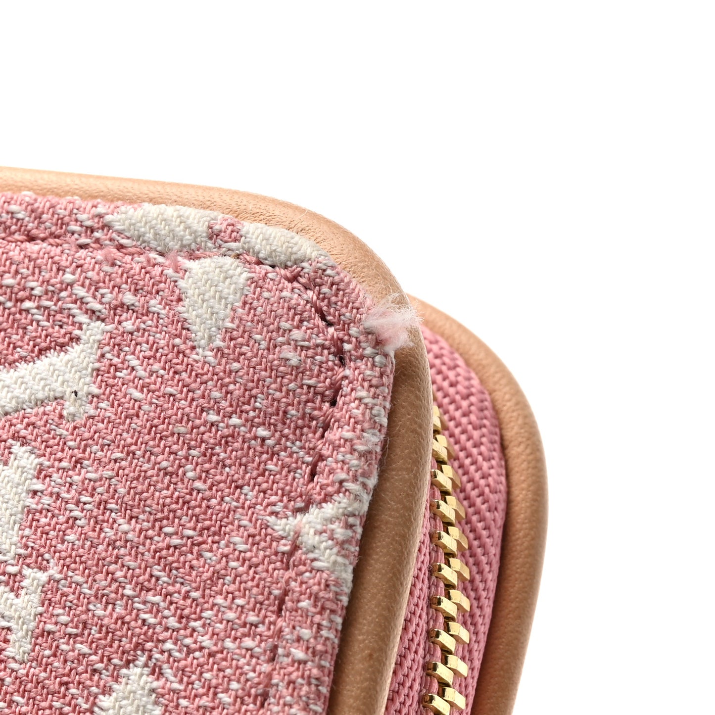 Denim Monogram Jacquard Zippy Wallet Pink