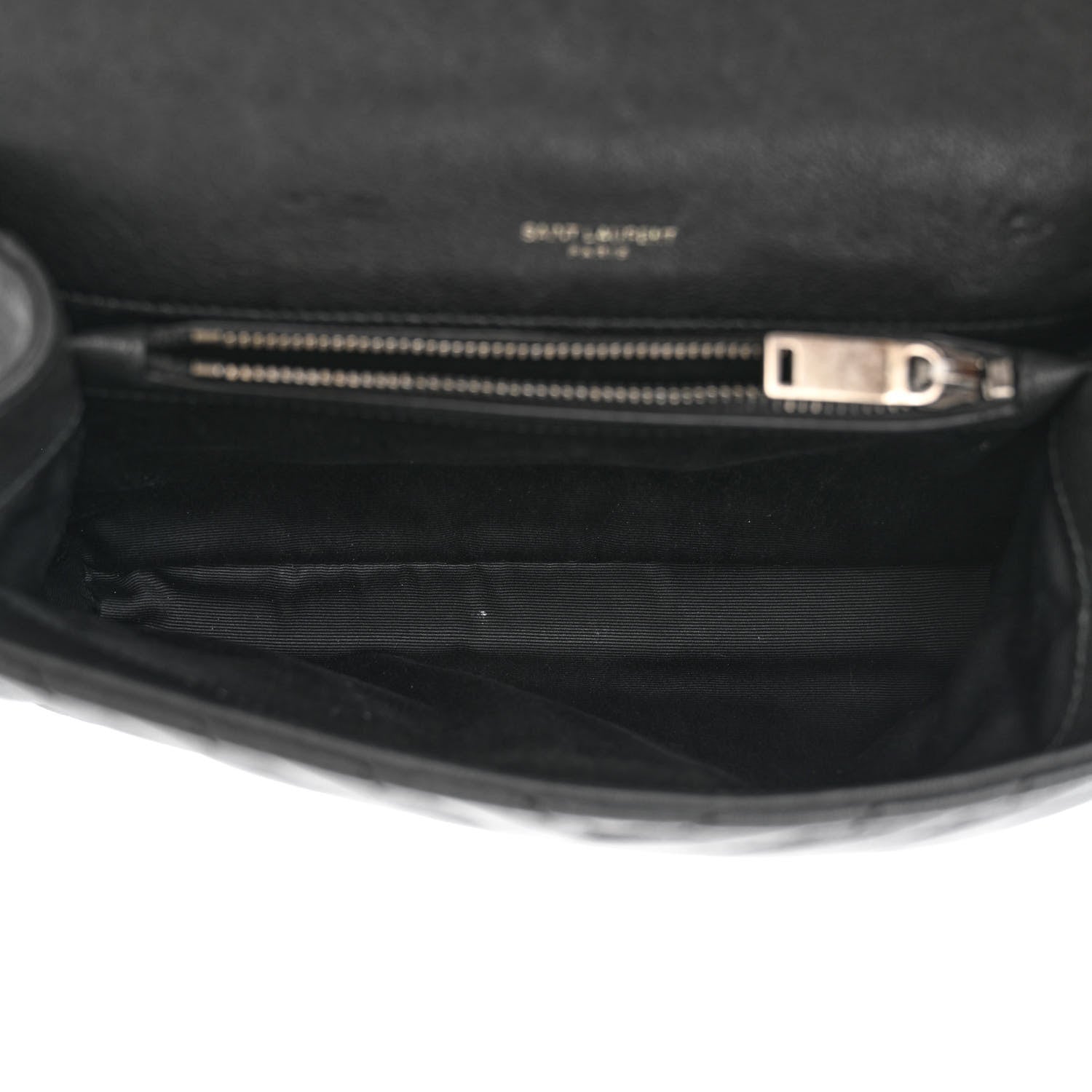 Saint Laurent Sheepskin Matelasse Chevron Monogram Medium College Bag Asphalt 5 of 10
