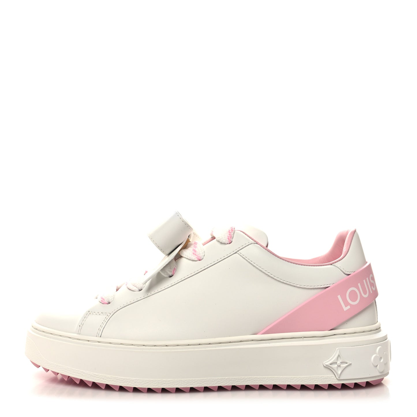 Calfskin Time Out Bow Sneakers 38 White Pink