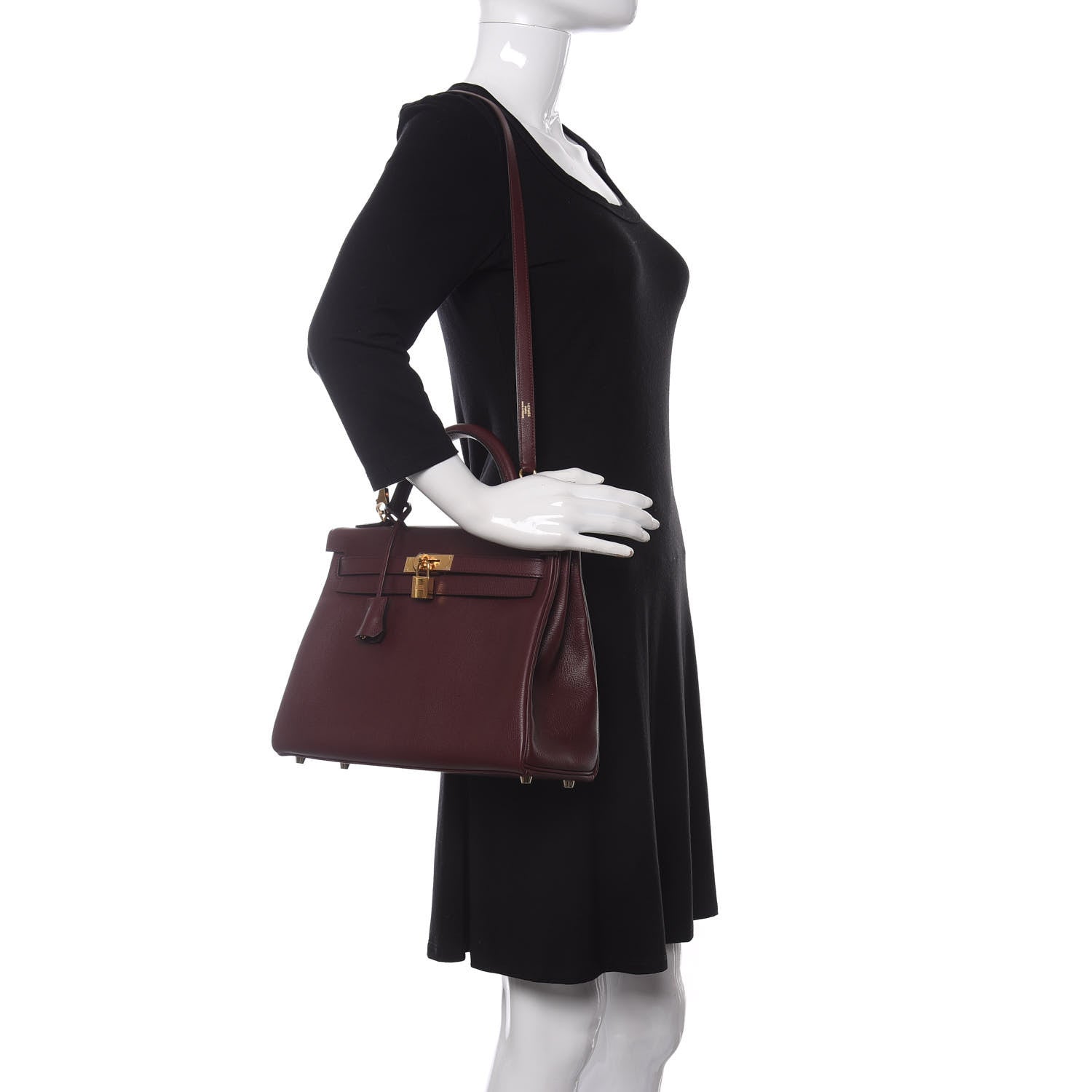 Hermes Evercolor Kelly Retourne 32 Bordeaux 2 of 12