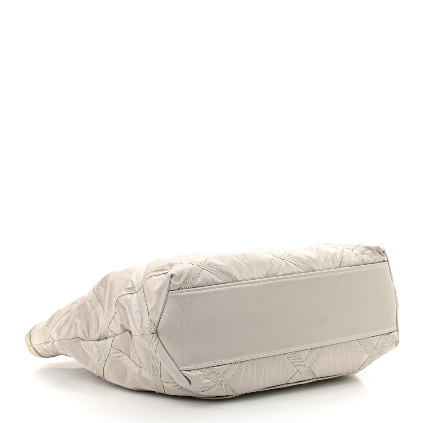 Nylon Grosgrain Quilted Lifestyle Shopping Bag Grey