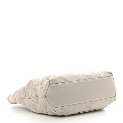 Chanel Nylon Grosgrain Quilted Lifestyle Shopping Bag Grey 5 of 14