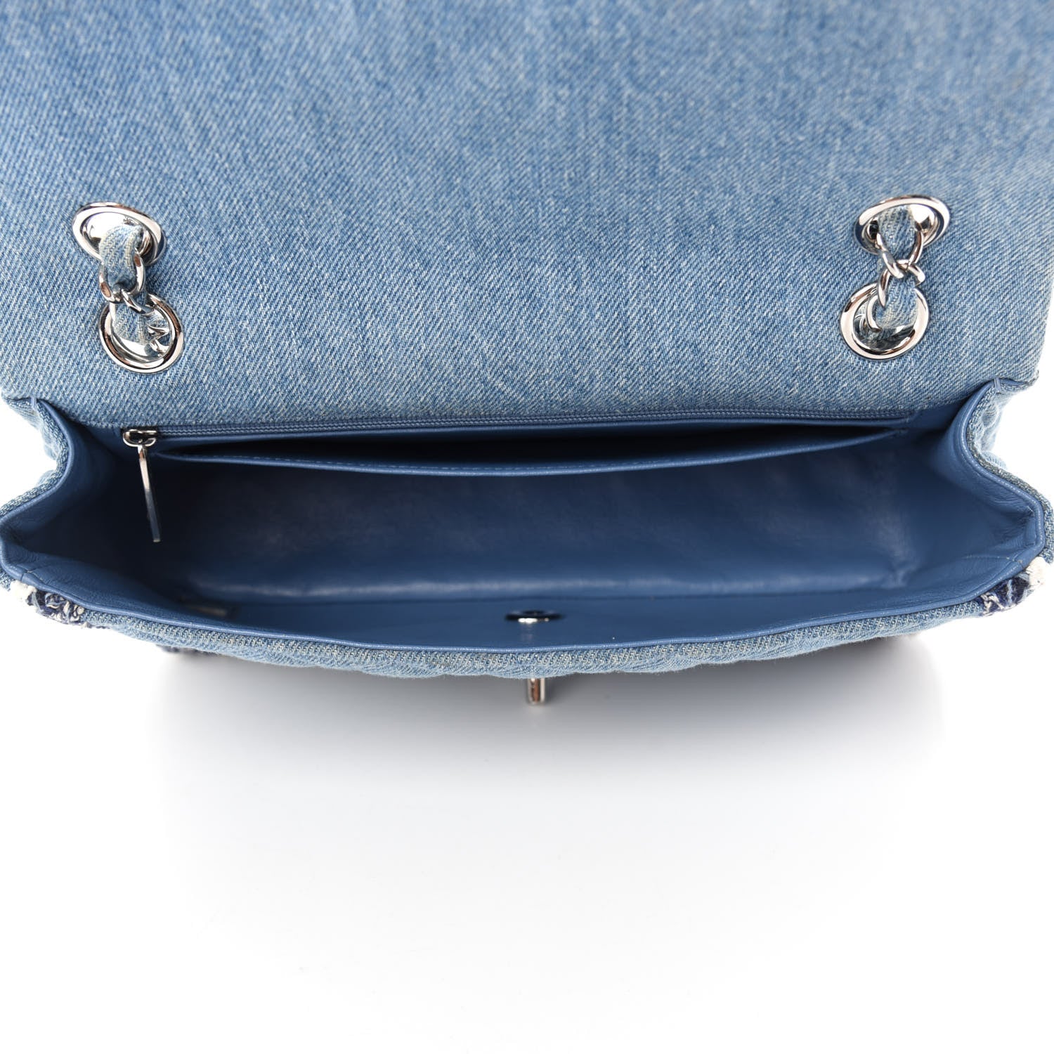 Chanel Denim Braided Medium Flap Bag Light Blue 5 of 11