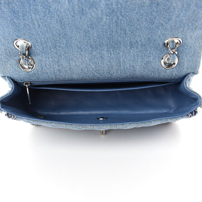 Chanel Denim Braided Medium Flap Bag Light Blue 5 of 11