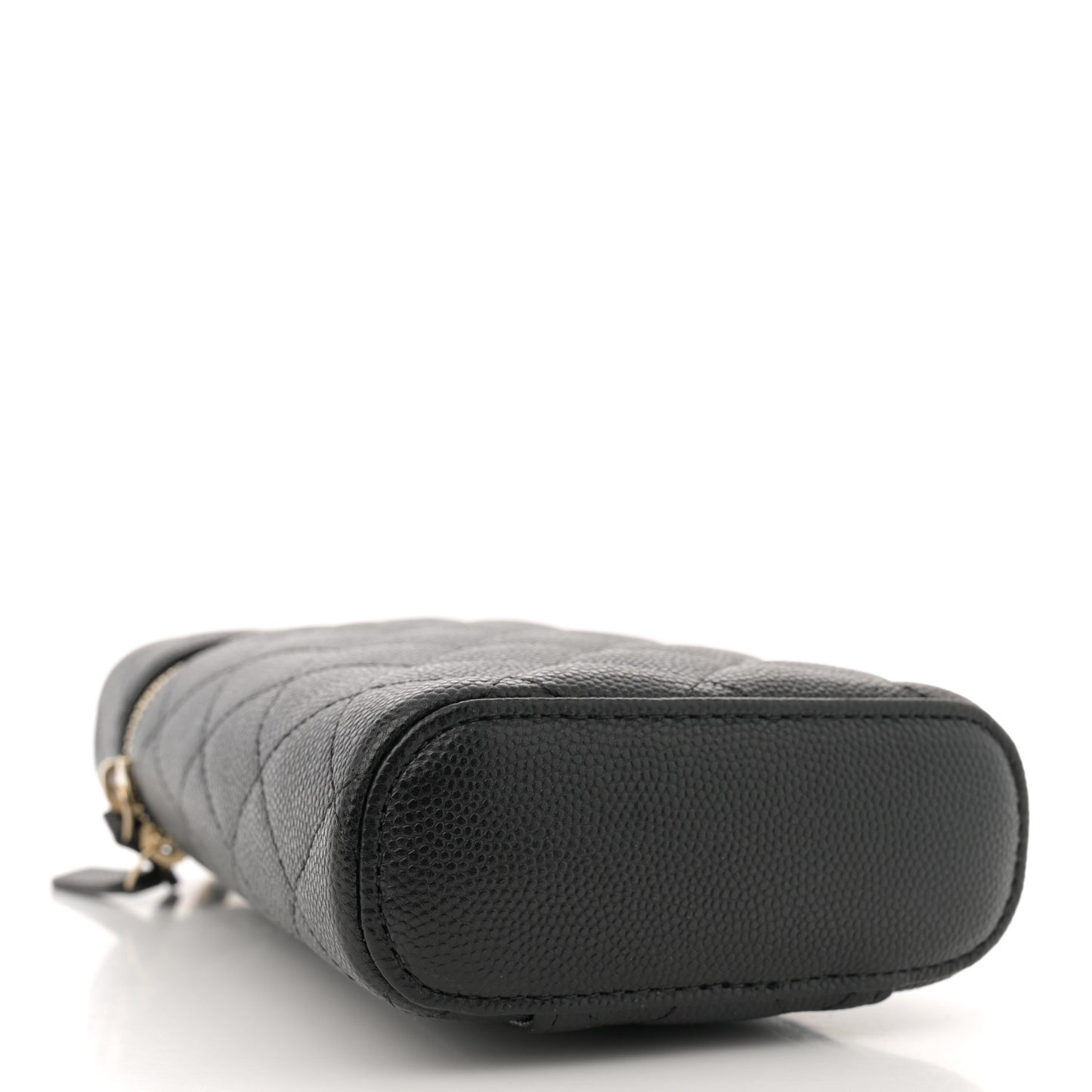 Caviar Quilted Phone Holder With Chain Black
