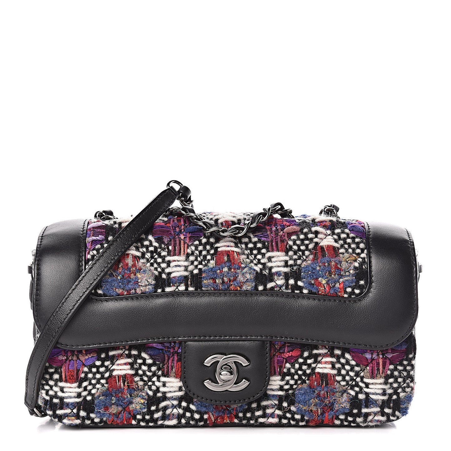 Tweed Quilted Calfskin Coco Corset Flap Multicolor