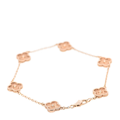 Van Cleef & Arpels 18K Rose Gold 6 Motifs Sweet Alhambra Bracelet 3 of 5
