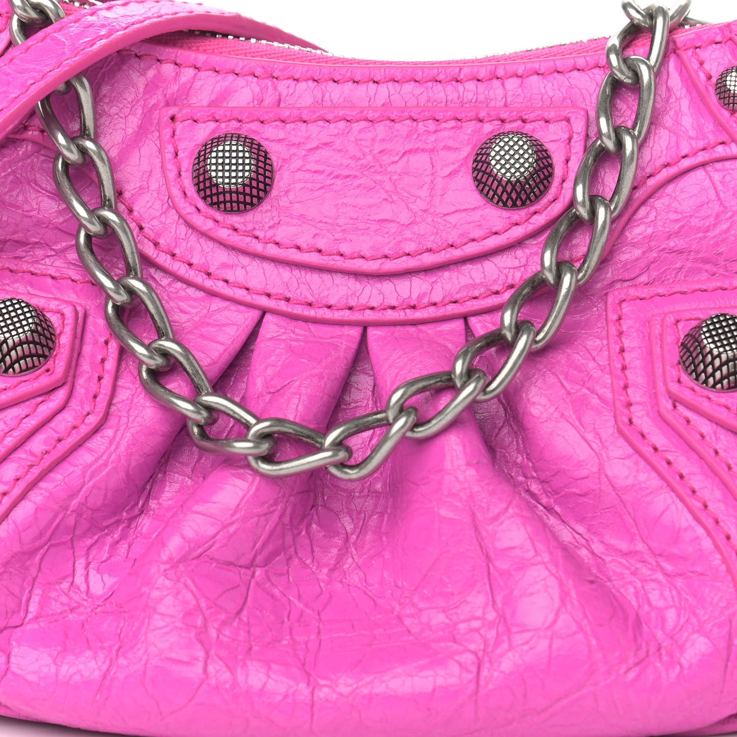 Agneau Arena Le Cagole Mini Purse With Chain Lipstick Pink