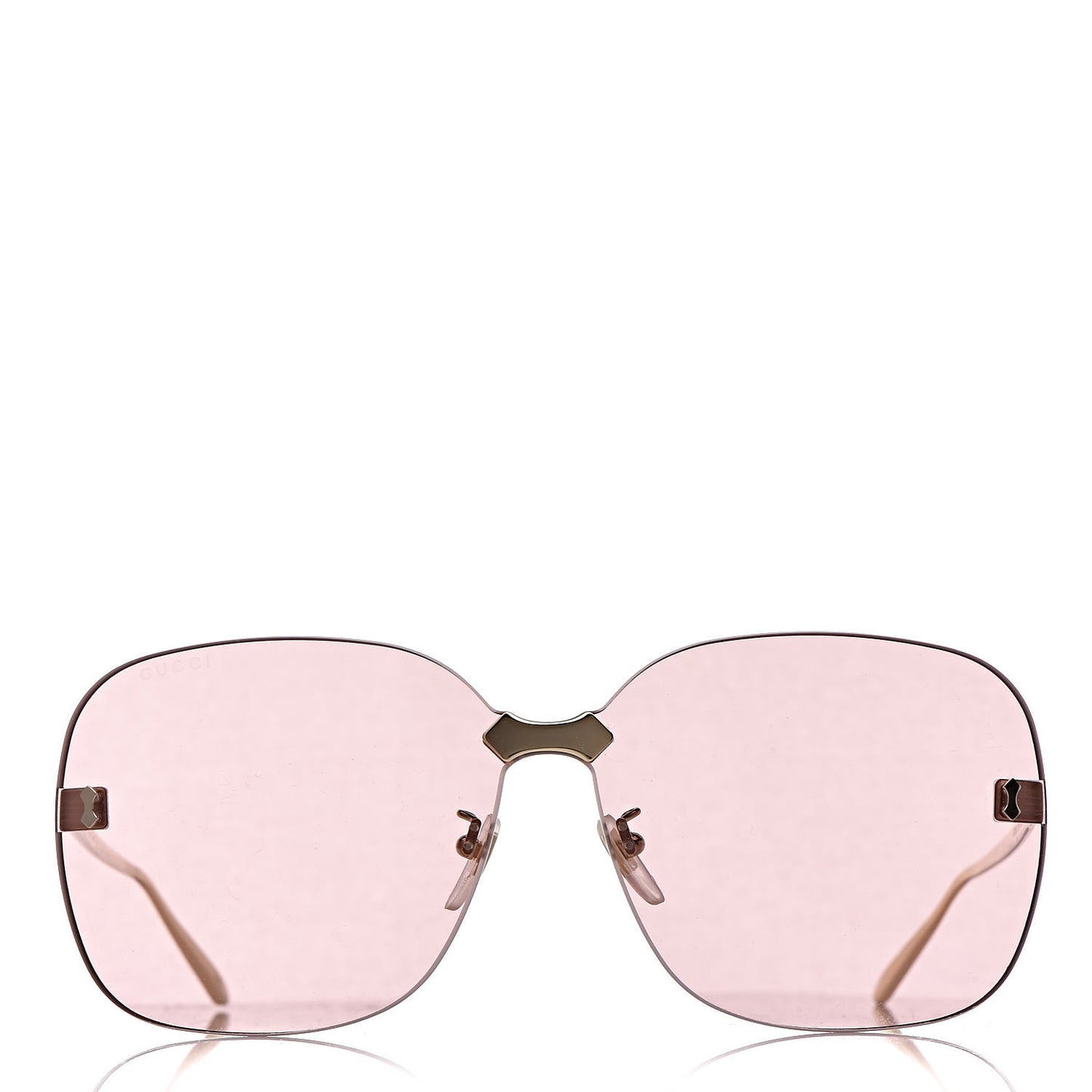 Rimless Sunglasses GG0355S Gold Flash Pink
