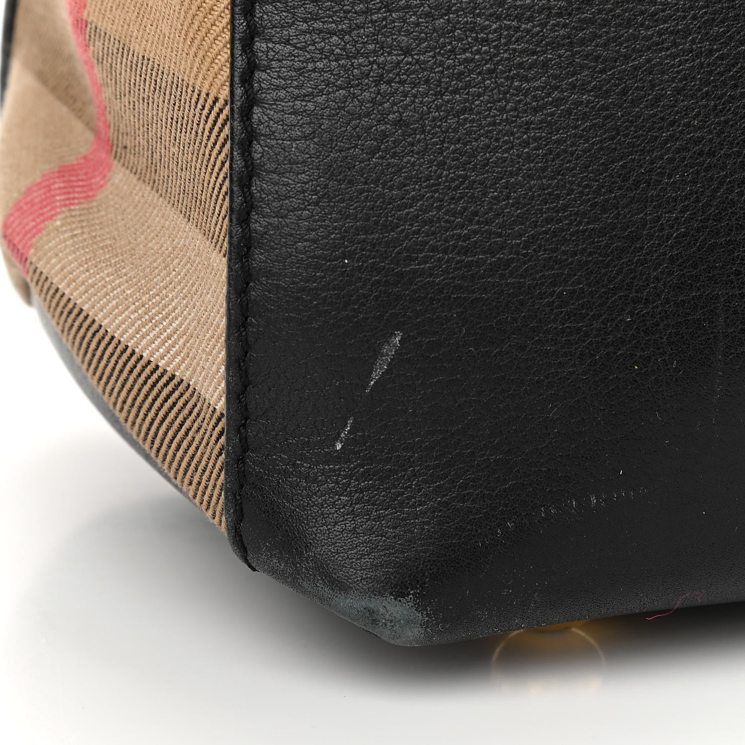 Burberry Calfskin House Check Small Banner Tote Black 13 of 18