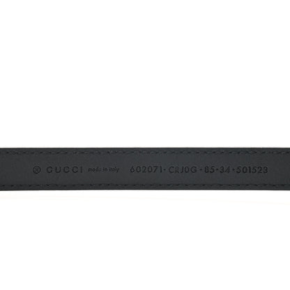 Gucci Suede Calfskin Torchon Double G 15mm Belt 85 34 Black 3 of 5