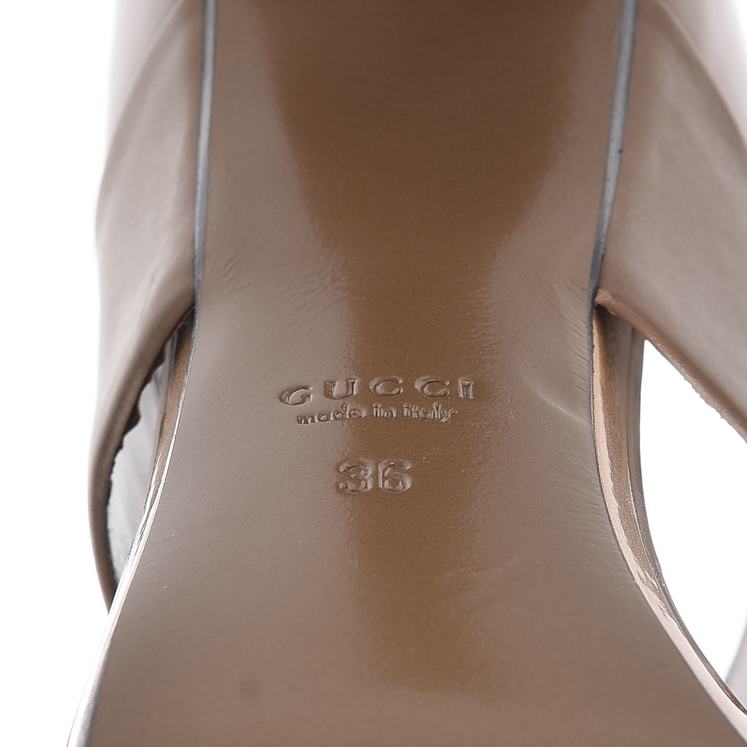 Gucci Patent Kid Scamosciato Babylon Ankle Strap Sandal Pumps 36 Marron Glace 6 of 13