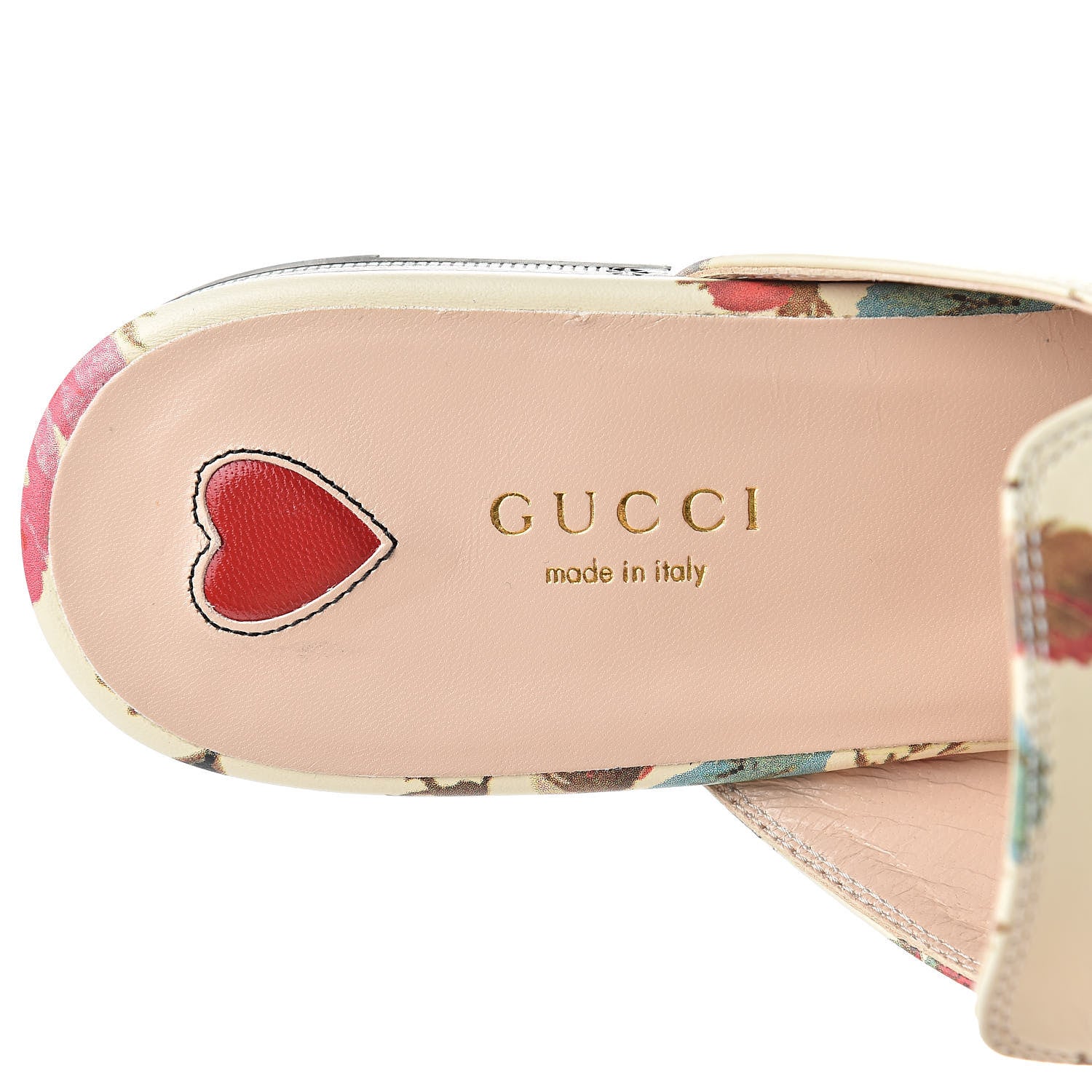 Gucci Calfskin Stamp Allover Rose Princetown Slippers 40.5 Ivory Multicolor 7 of 8