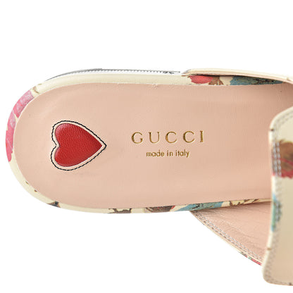 Gucci Calfskin Stamp Allover Rose Princetown Slippers 40.5 Ivory Multicolor 7 of 8