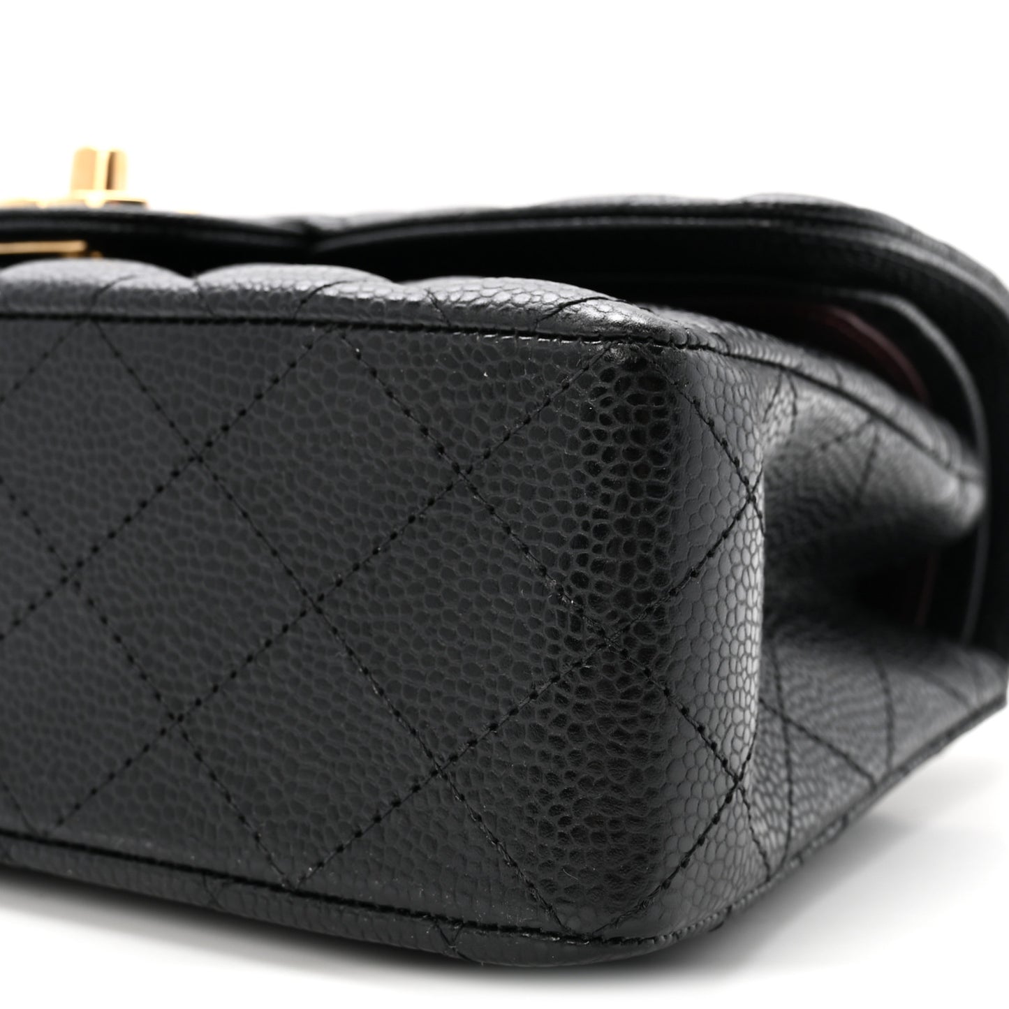 Caviar Quilted Small Double Flap Black