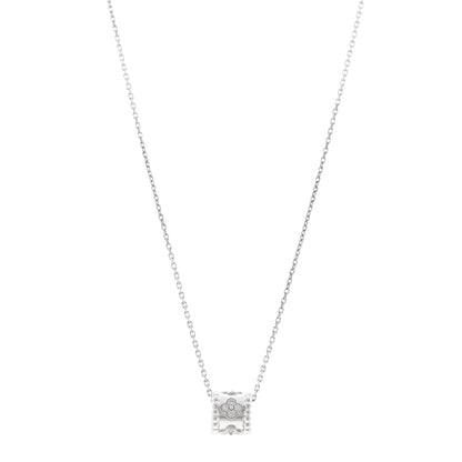 Van Cleef & Arpels 18K White Gold Diamond Small Perlee Clovers Pendant Necklace 1 of 5