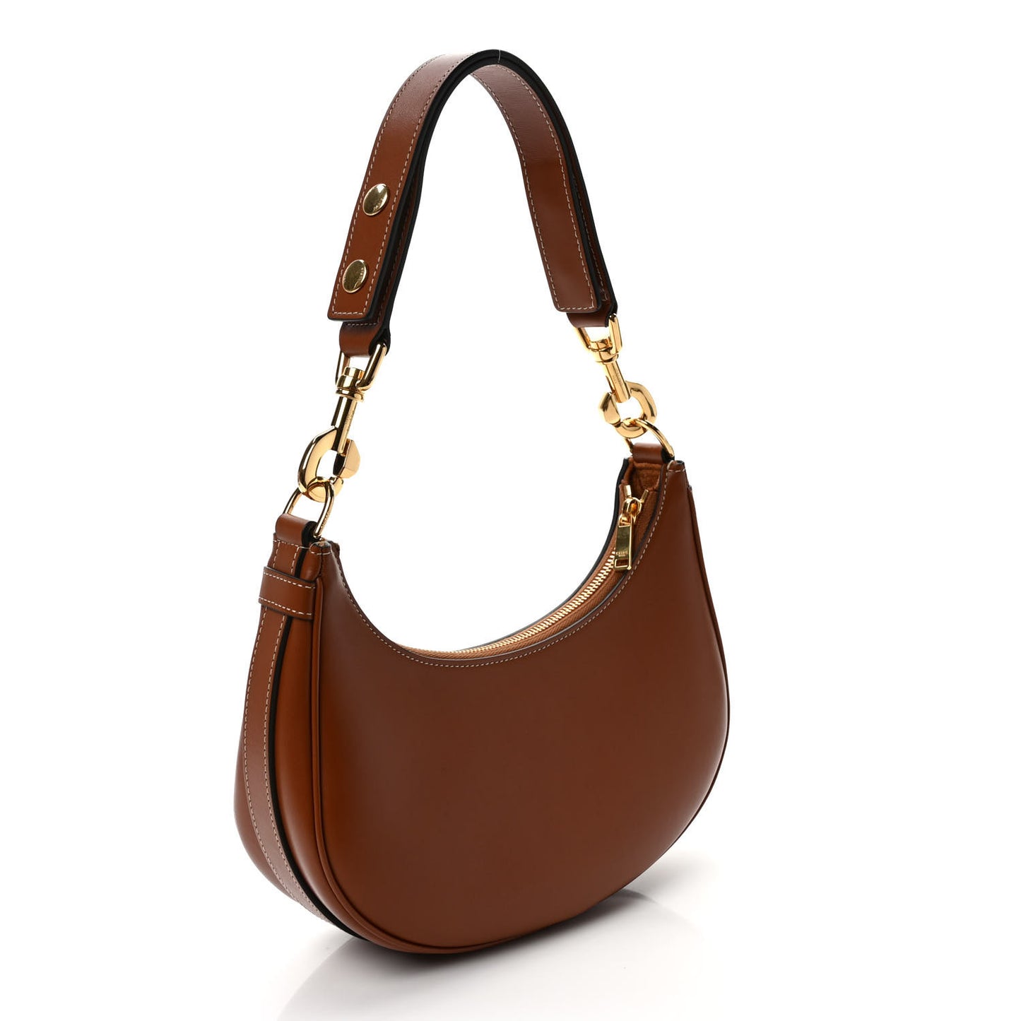 Smooth Calfskin Medium Strap Ava Shoulder Bag Tan