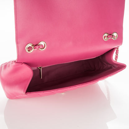 Chanel Lambskin Quilted Jumbo Mademoiselle Chic Flap Fuchsia 5 of 11