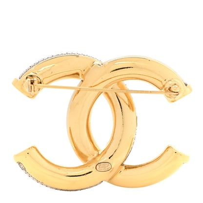 Chanel Enamel Crystal CC Brooch Light Pink Gold 3 of 5