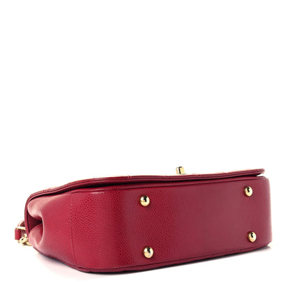 Chanel Caviar Quilted Carry Around Flap Bag Red 3 of 12