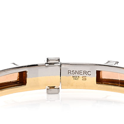 Bulgari 18K Rose White Yellow Gold Narrow B.Zero1 Bangle Bracelet S 3 of 4