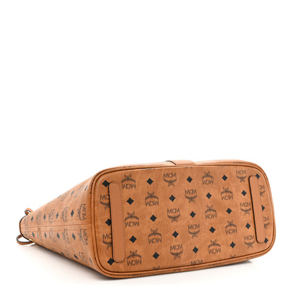 MCM Visetos Medium Liz Reversible Shopper Tote Cognac 7 of 18