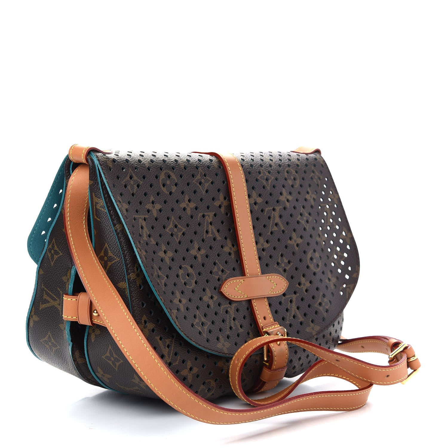 Louis Vuitton Monogram SC Flore Saumur Teal 3 of 9