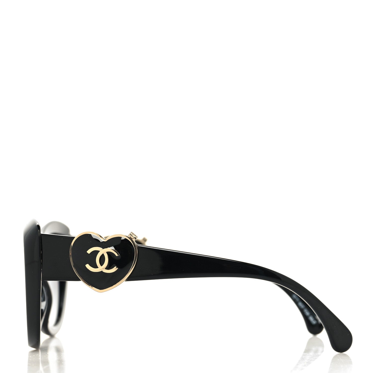 Chanel Acetate Enamel Heart Butterfly Sunglasses 5417 Black 3 of 10