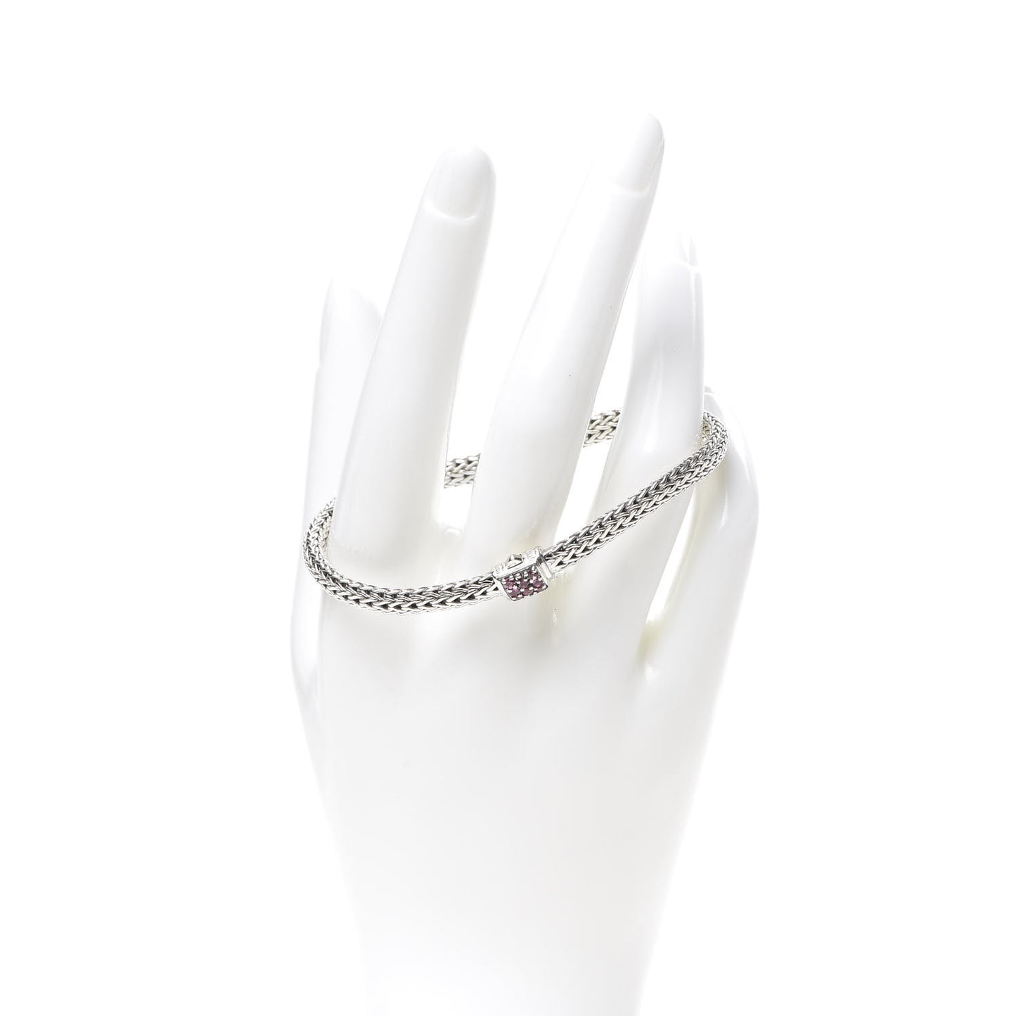 Sterling Silver Pink Spinel 5mm Classic Chain Bracelet