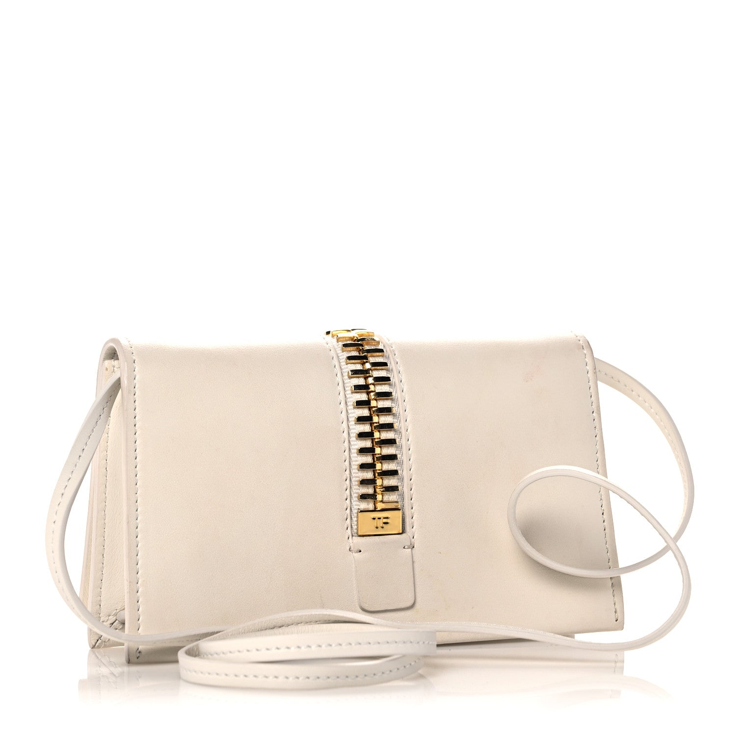 Tom Ford Calfskin Sedgwick Zip Clutch White 2 of 13