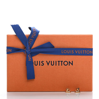Louis Vuitton Brass Essential V Stud Earrings Gold 6 of 6