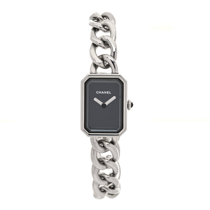 Chanel Stainless Steel 16mm Chain Premiere Quartz Watch Black S 1 of 5