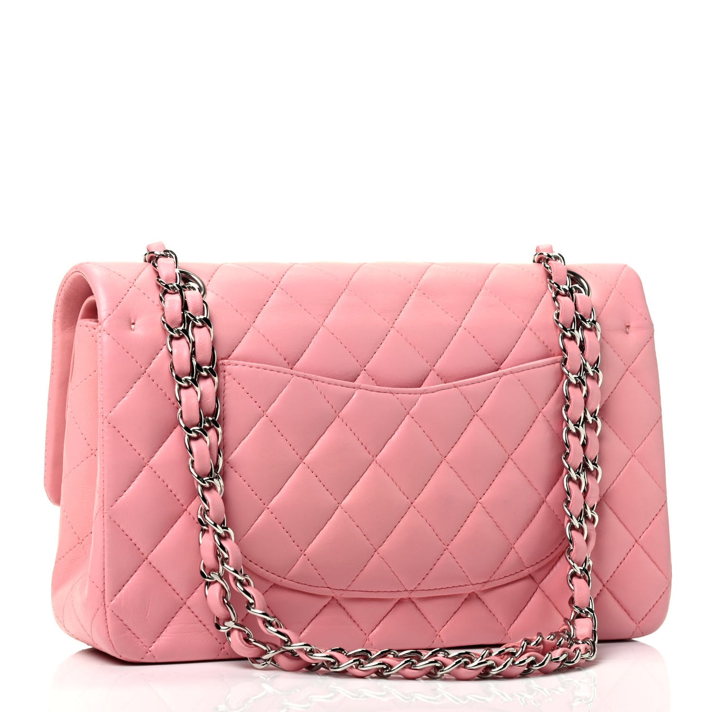 Lambskin Quilted Medium Double Flap Pink