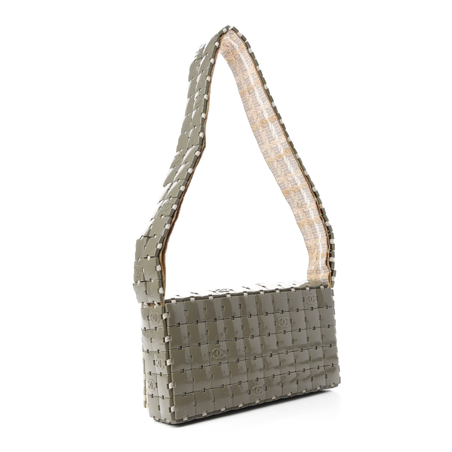 Chanel Tweed Resin Tile Flap Green 3 of 12