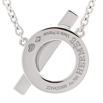 Hermes 18K White Gold Diamond Finesse Pendant Necklace 4 of 5
