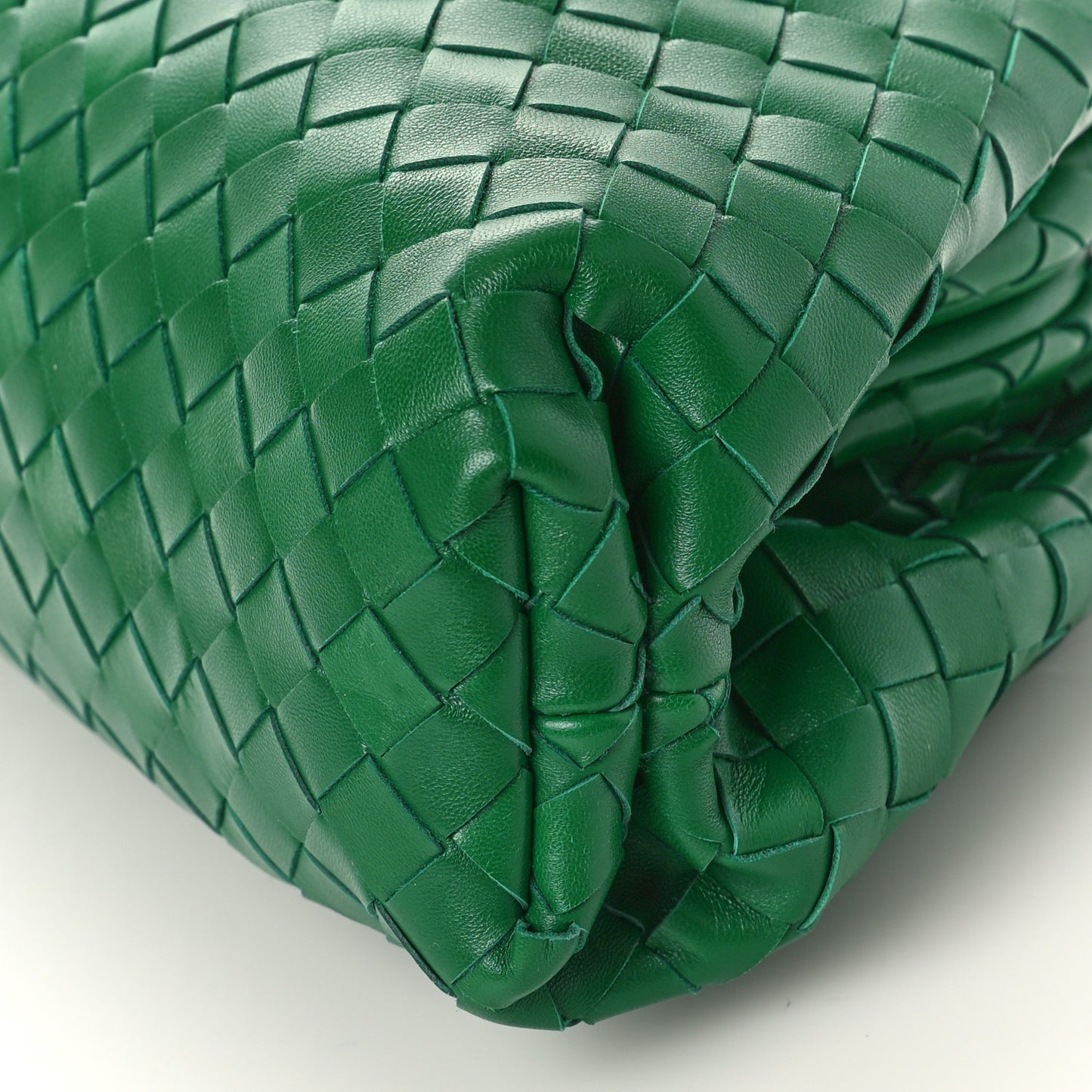 Nappa Maxi Intrecciato The Pouch Oversized Clutch Racing Green