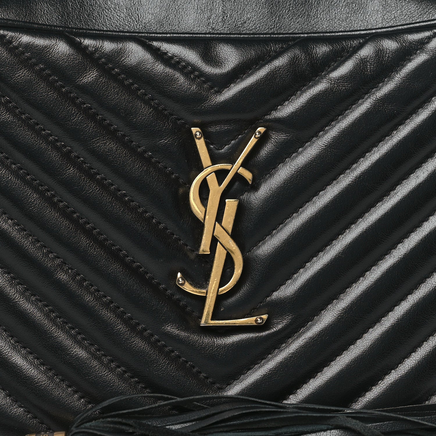 Saint Laurent Calfskin Matelasse Monogram Lou Camera Bag Black 8 of 13