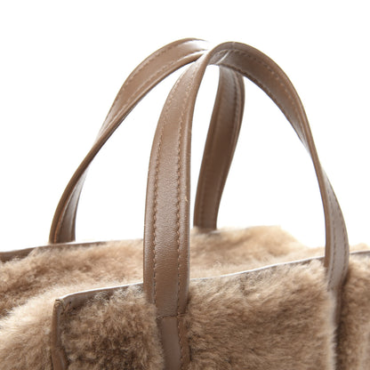 Balenciaga Shearling XS Bazar Shopper Tote Beige 10 of 18