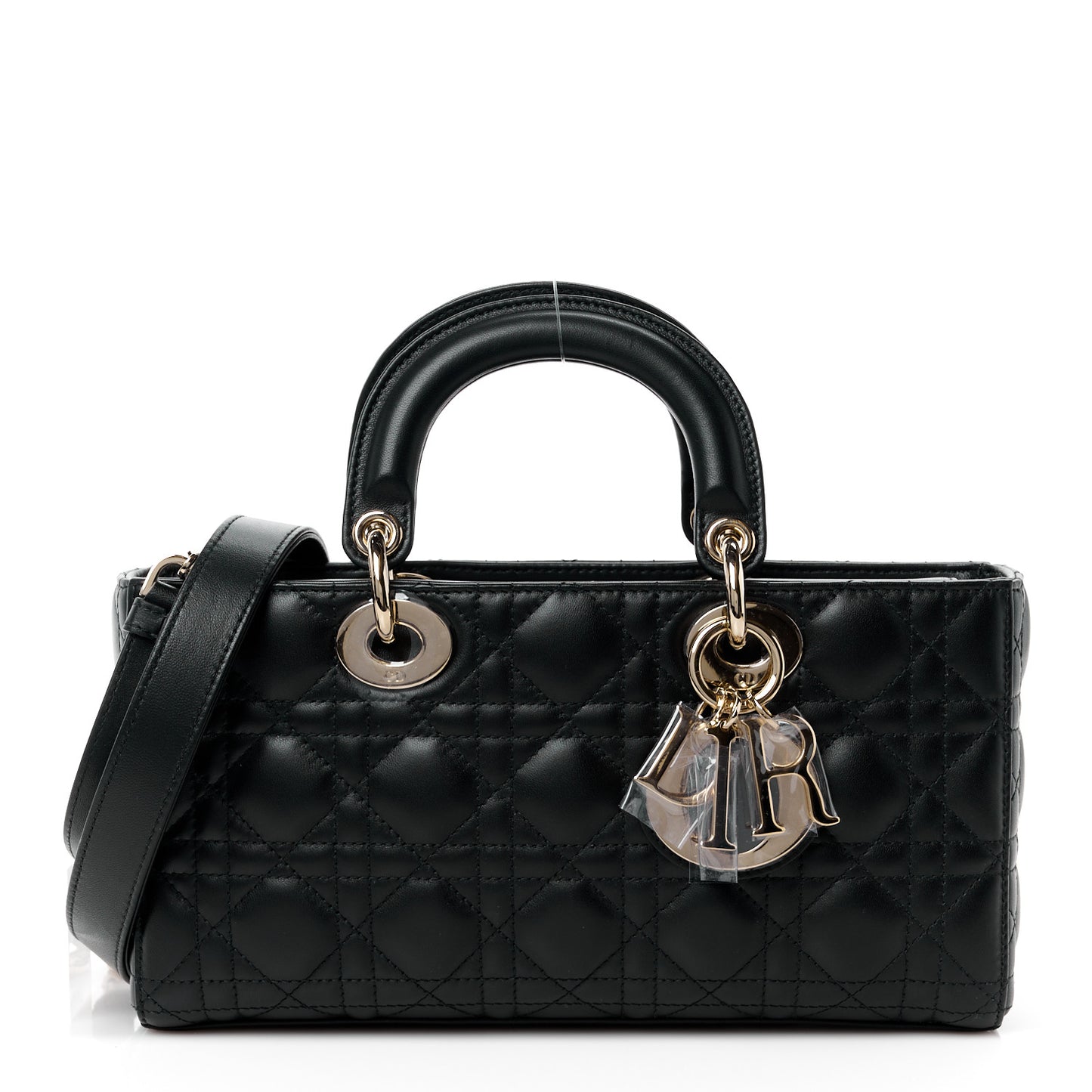 Lambskin Cannage Medium Lady D-Joy Black