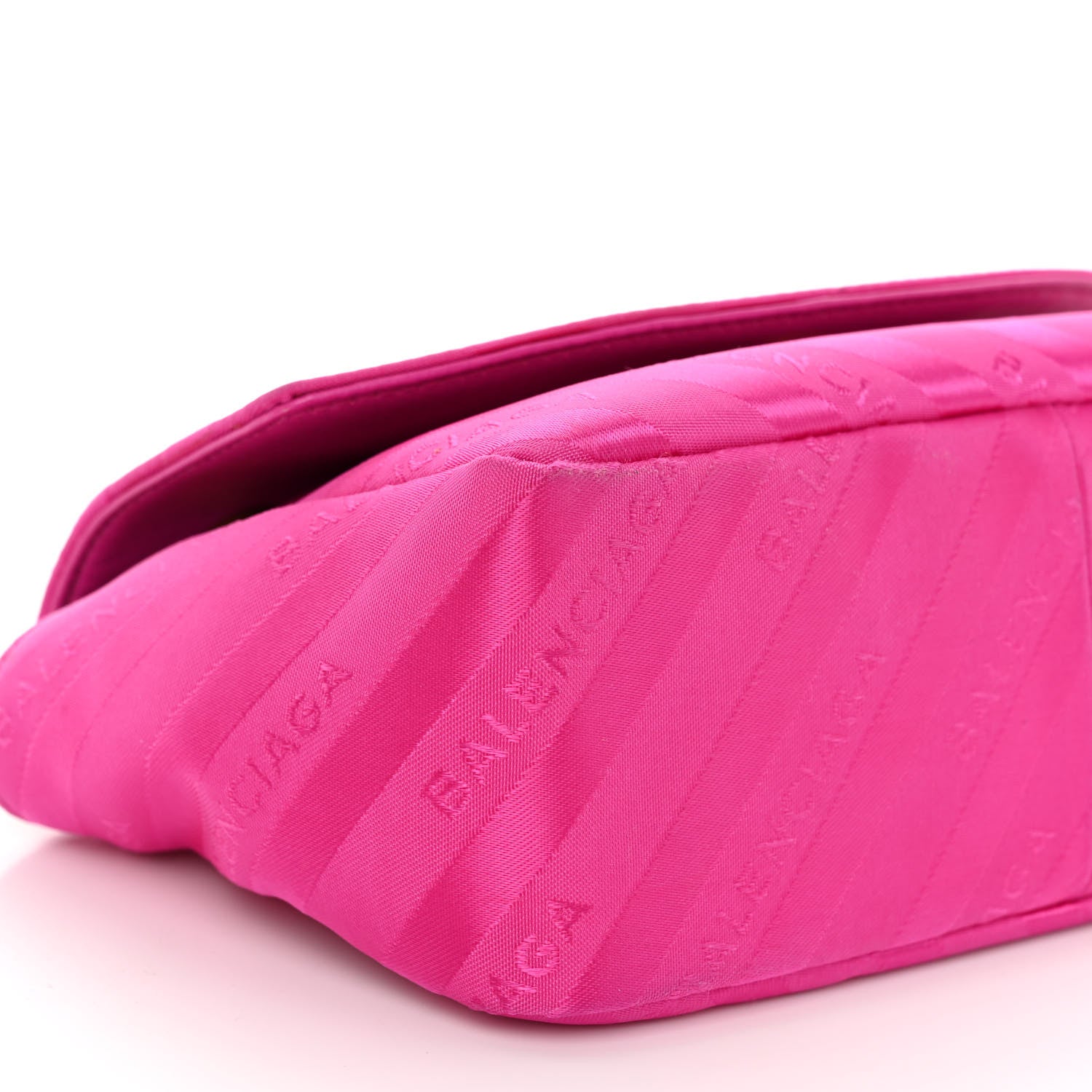Balenciaga Nylon Jacquard Diagonal Logo S BB Round Shoulder Bag Rose Magenta 8 of 9
