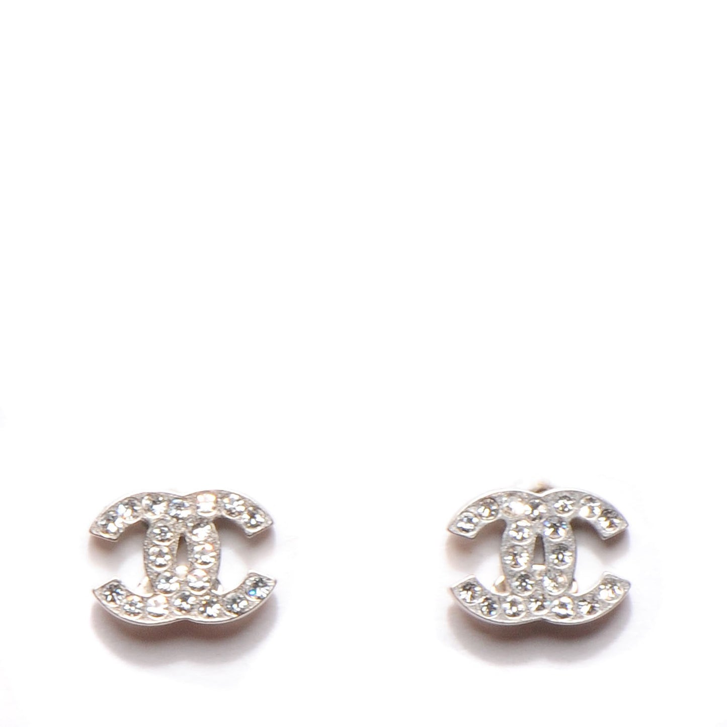 Crystal CC Earrings Silver