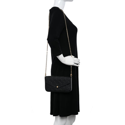 Louis Vuitton Empreinte Pochette Felicie Chain Wallet Black 2 of 10