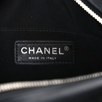 Chanel Calfskin Diagonal Chevron Quilted Tassel Camera Case Black 6 of 10