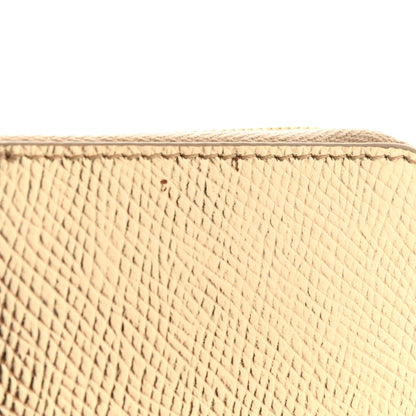 Celine Laminated Grained Calfskin Compact Zipped Wallet Gold 10 of 10