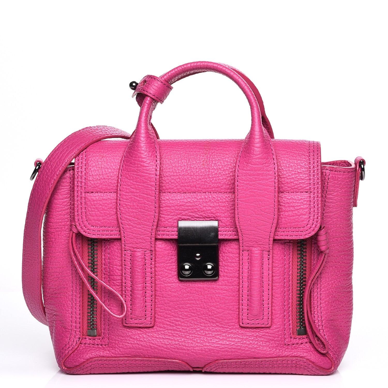 3.1 Phillip Lim 3.1 Textured Calfskin Mini Pashli Satchel Fuchsia 1 of 11