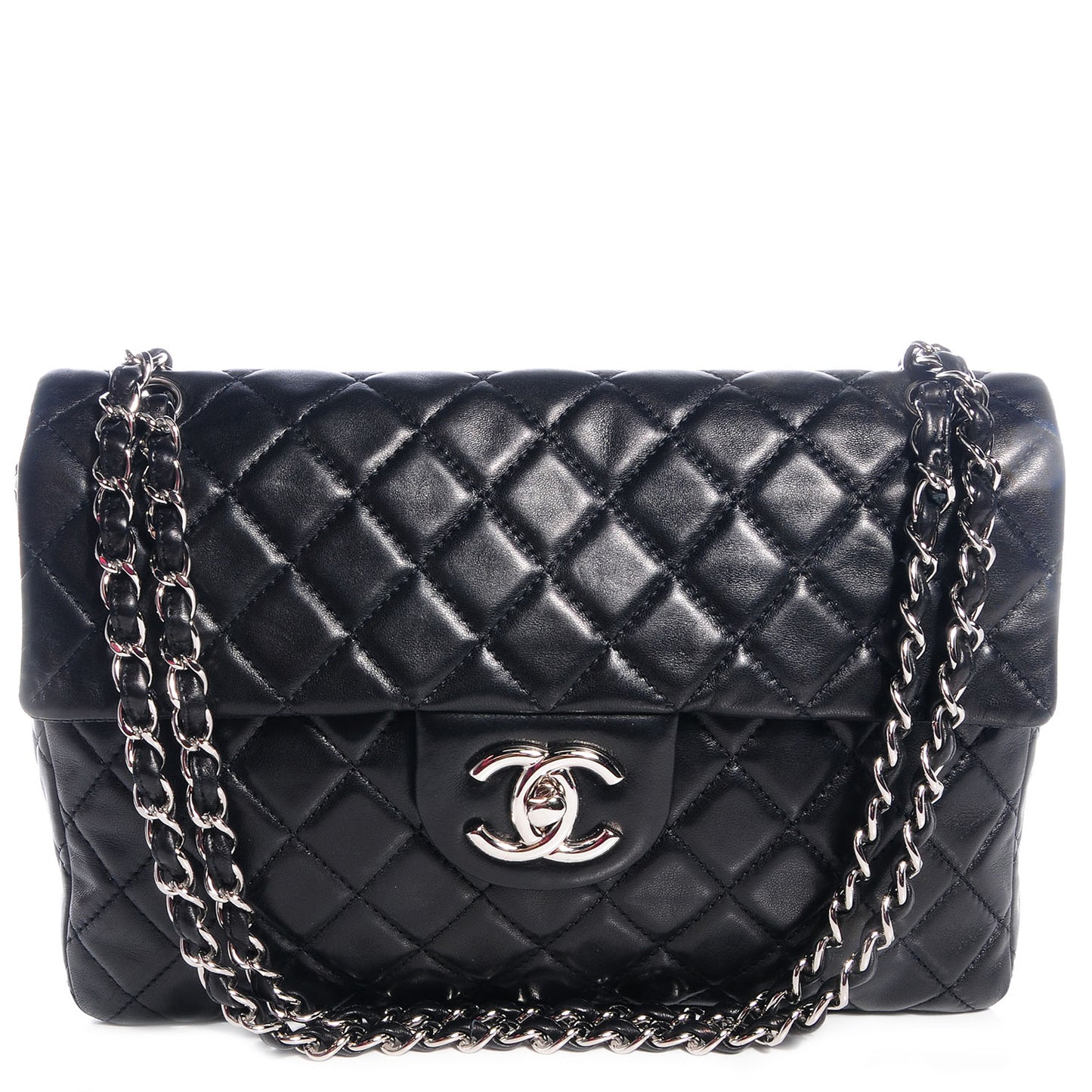 Lambskin Maxi Single Flap Black