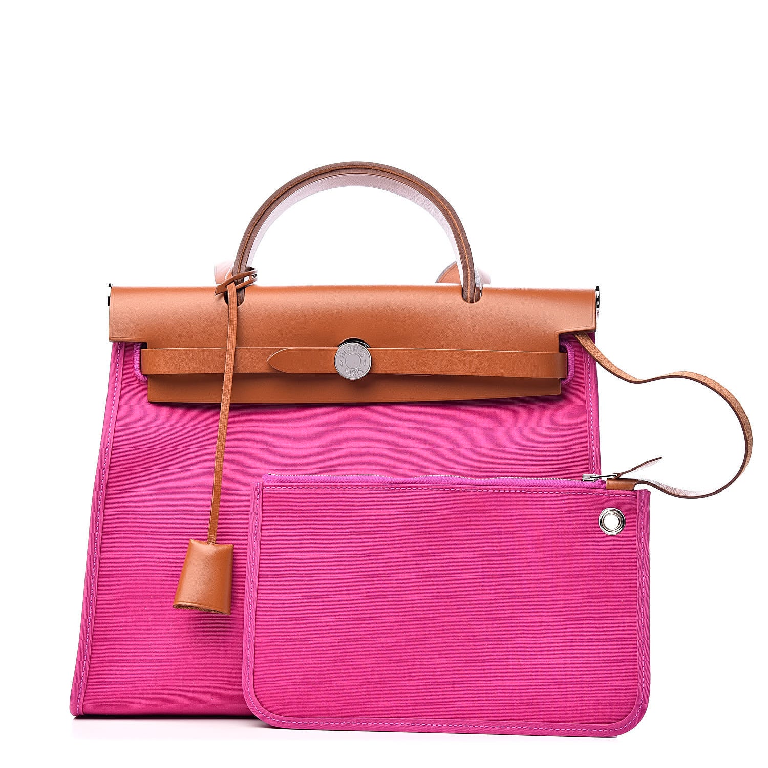 Hermes Vache Hunter Toile Herbag Zip 31 PM Magnolia Fauve 1 of 11