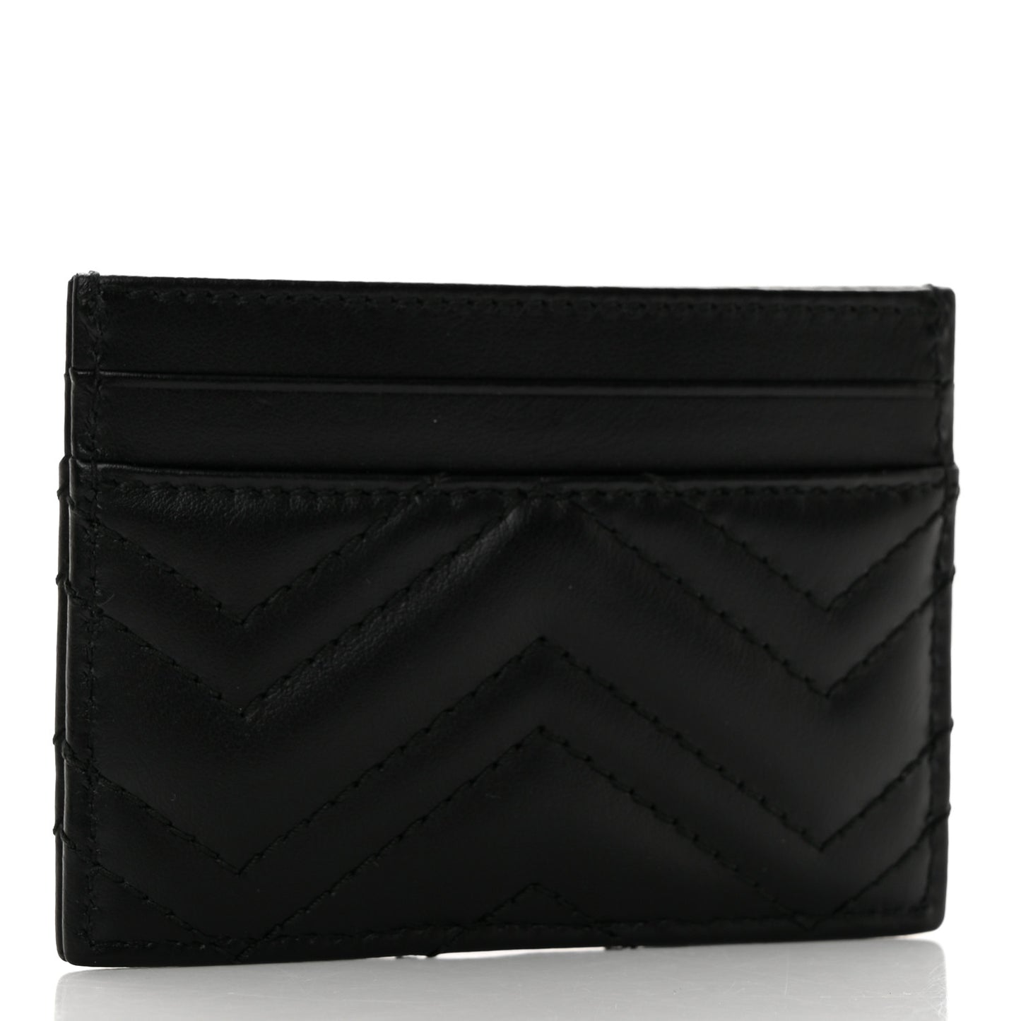 Calfskin Matelasse GG Marmont Card Holder Black